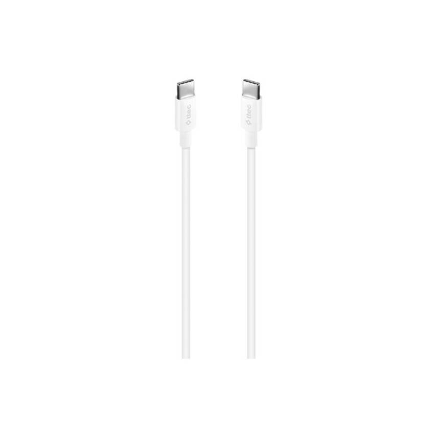 Ttec AlumiCable Hızlı Şarj Kablosu, USB-C - USB-C, 1.2 m, 60W, Beyaz - 1