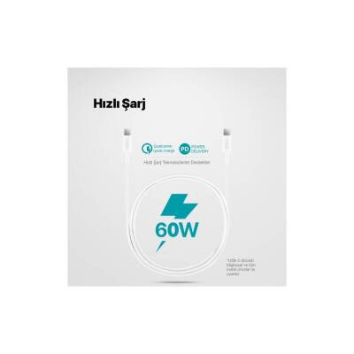 Ttec AlumiCable Hızlı Şarj Kablosu, USB-C - USB-C, 1.2 m, 60W, Beyaz - 5