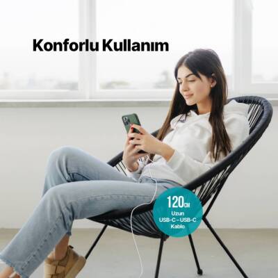 Ttec AlumiCable Hızlı Şarj Kablosu, USB-C - USB-C, 1.2 m, 60W, Beyaz - 6