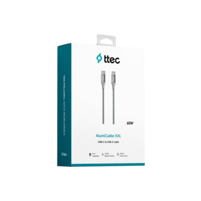 Ttec AlumiCable Hızlı Şarj Kablosu, USB-C - USB-C, 300 cm, Uzay Grisi - 5