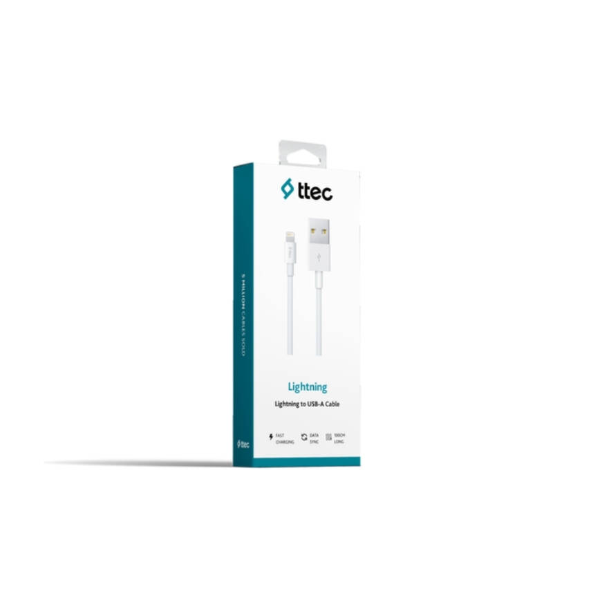 Ttec AlumiCable, Şarj Kablosu, USB-A - Lightning, Beyaz - 6