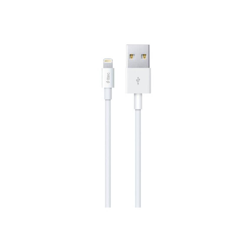 Ttec AlumiCable, Şarj Kablosu, USB-A - Lightning, 1 m, Beyaz - 1