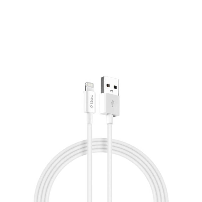 Ttec AlumiCable, Şarj Kablosu, USB-A - Lightning, 1 m, Beyaz - 4