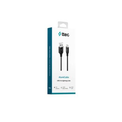Ttec AlumiCable Şarj Kablosu, USB-A - Lightning, 1.2 m, Siyah - 3
