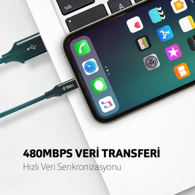Ttec AlumiCable Şarj Kablosu, USB-A - Lightning, Uzay Grisi - 5