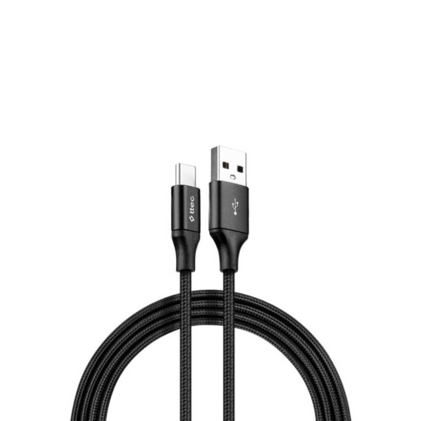 Ttec AlumiCable Şarj Kablosu, USB-A - USB-C, XL, 2 m, Siyah - 2