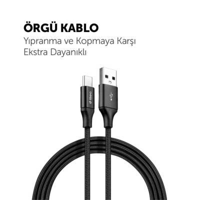 Ttec AlumiCable Şarj Kablosu, USB-A - USB-C, XL, 2 m, Siyah - 5