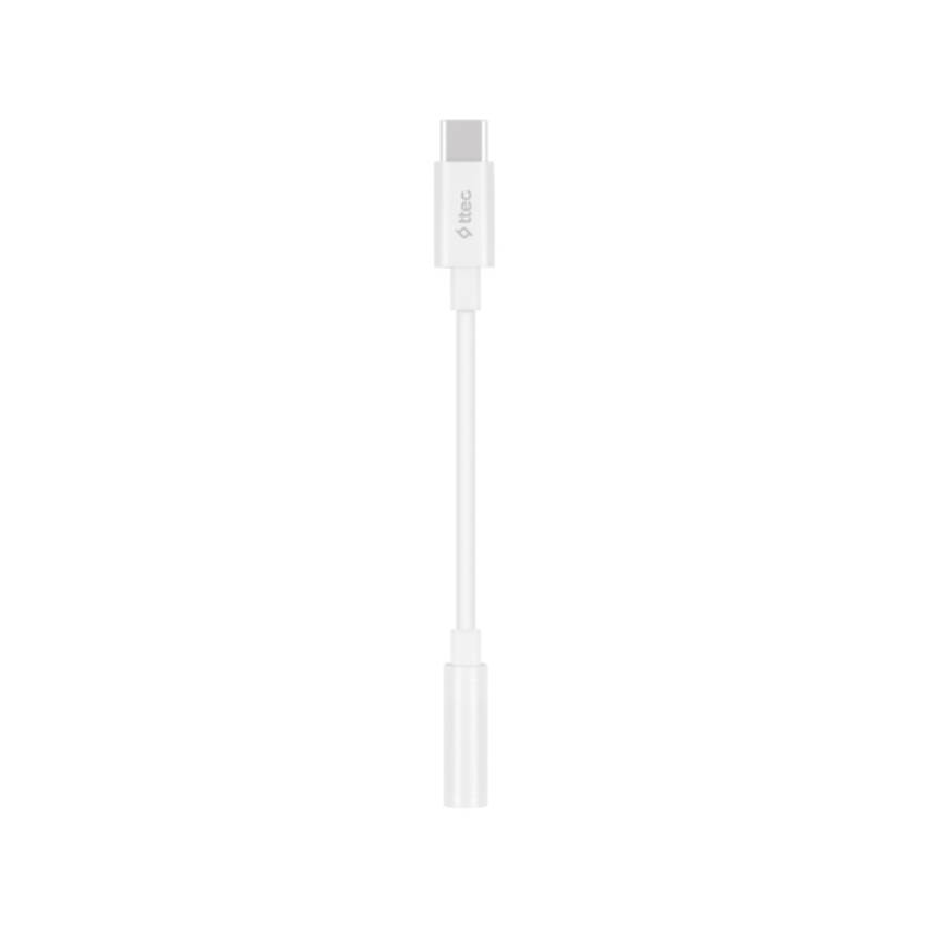Ttec Aux Adaptörü, USB-C, 11 cm, 3.5 mm Konnektör, Beyaz - 1