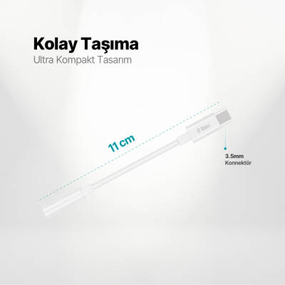 Ttec Aux Adaptörü, USB-C, 11 cm, 3.5 mm Konnektör, Beyaz - 4