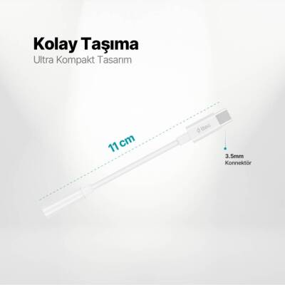 Ttec Aux Adaptörü, USB-C, 11 cm, 3.5 mm Konnektör, Beyaz - 4