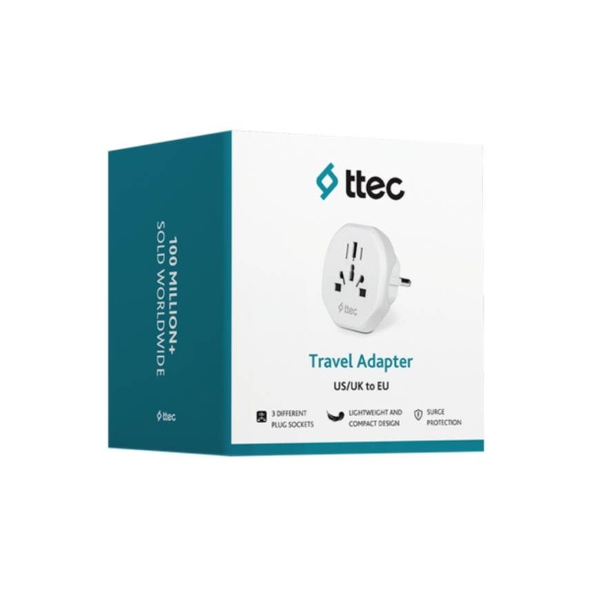 Ttec Dönüştürücü Adaptör, Avrupa Tipinden Evrensele, 3 Farklı Fiş - 5