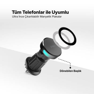 Ttec EasyDrive Pro Araç İçi Telefon Tutucu, Dönebilen Başlık, Siyah - 9