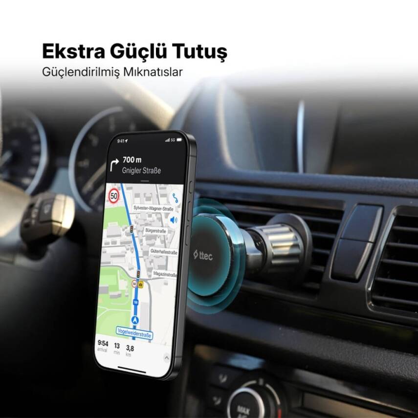 Ttec EasyDrive Pro Araç İçi Telefon Tutucu, Dönebilen Başlık, Siyah - 6
