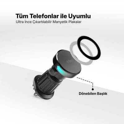 Ttec EasyDrive Pro Araç İçi Telefon Tutucu, Dönebilen Başlık, Siyah - 9