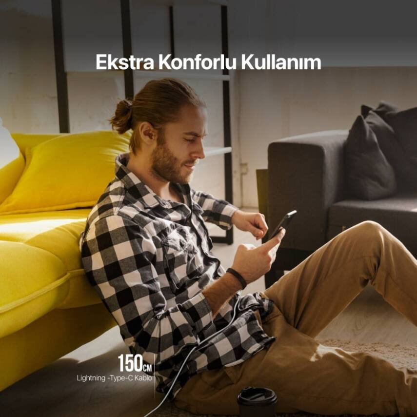 Ttec Hızlı Şarj Kablosu, USB-C - Lightning , 1.5 m Beyaz - 3