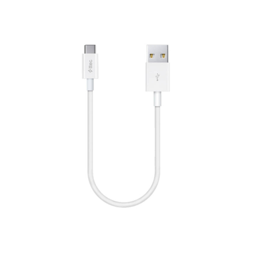Ttec MiniCable Şarj Kablosu, USB-A-USB-C, 30 cm, 2A Hızlı Şarj, Beyaz - 1