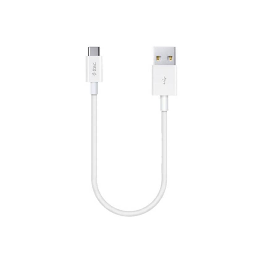 Ttec MiniCable Şarj Kablosu, USB-A-USB-C, 30 cm, 2A Hızlı Şarj, Beyaz - 1