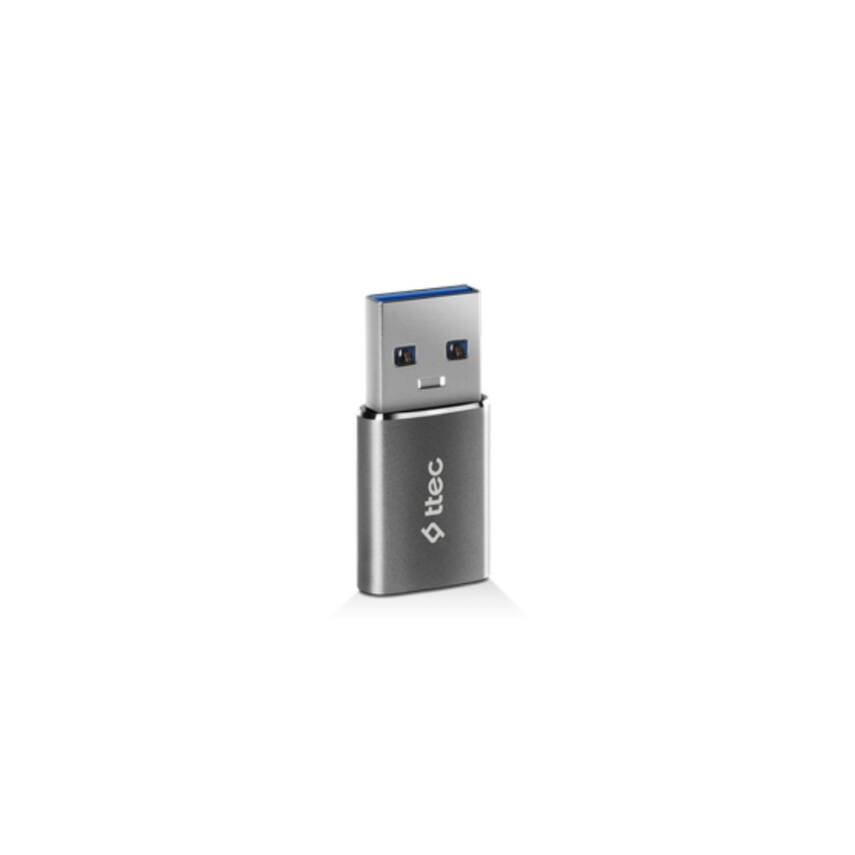 Ttec OTG Dönüştürücü Adaptör, USB-A 3.0 - Type-C, Uzay Grisi - 2