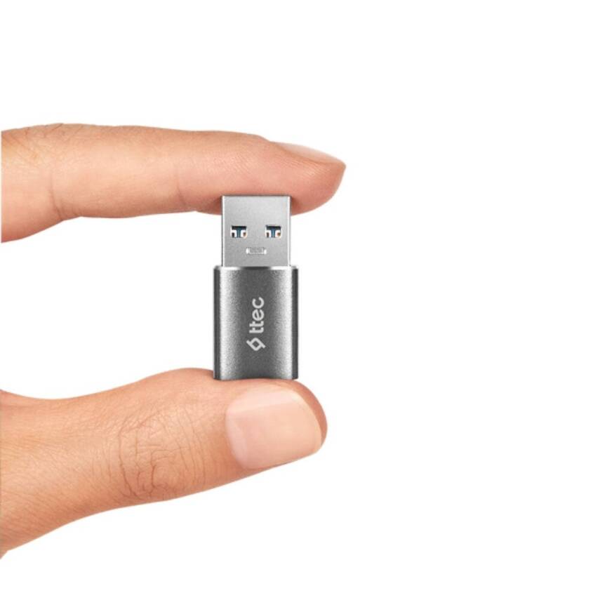 Ttec OTG Dönüştürücü Adaptör, USB-A 3.0 - Type-C, Uzay Grisi - 3