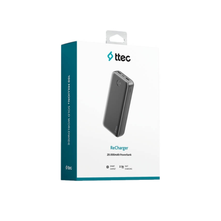 Ttec ReCharge Powerbank, 20.000mAh Taşınabilir Şarj Aleti, 3 Çıkışlı - 6