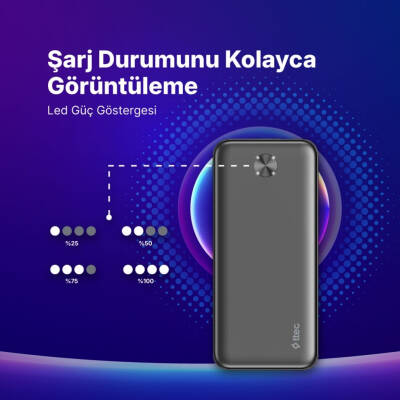 Ttec ReCharge Powerbank, 20.000mAh Taşınabilir Şarj Aleti, 3 Çıkışlı - 9