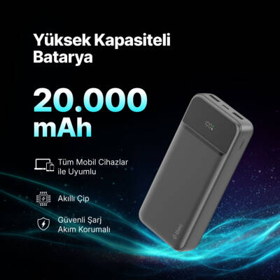 Ttec ReCharger LCD Powerbank, 20.000 mAh Taşınabilir Hızlı Şarj Aleti - 7