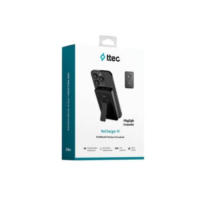 Ttec ReCharger Powerbank, 10.000 mAh, MagSafe Uyumlu, Stantlı, Siyah - 9