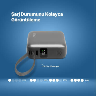 Ttec ReCharger Taşınabilir Hızlı Şarj Aleti, 10.000mAh Powerbank, Gri - 9