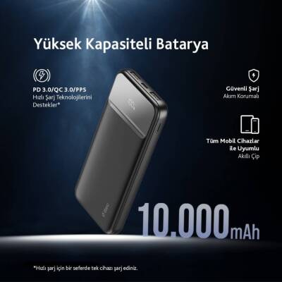 Ttec ReCharger Taşınabilir Şarj Aleti, 10.000mAh Powerbank, 20W, Siyah - 8