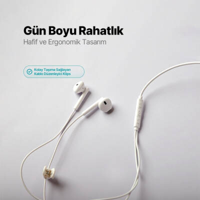 Ttec Rio 2 Kulakiçi Kulaklık, USB-C, Stereo Mikrofonlu, Beyaz - 6