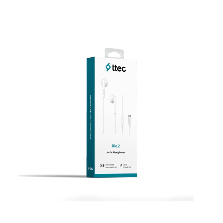 Ttec Rio 2 Kulakiçi Kulaklık, USB-C, Stereo Mikrofonlu, Beyaz - 4