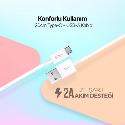 Ttec Şarj Kablosu, USB-A - USB-C, Beyaz - 2