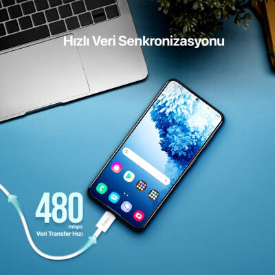 Ttec Şarj Kablosu, USB-A - USB-C, Beyaz - 3