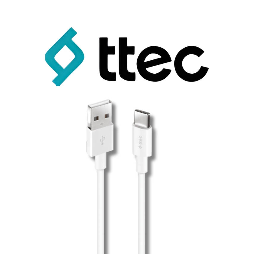 Ttec Şarj Kablosu, USB-A - USB-C, Beyaz - 4