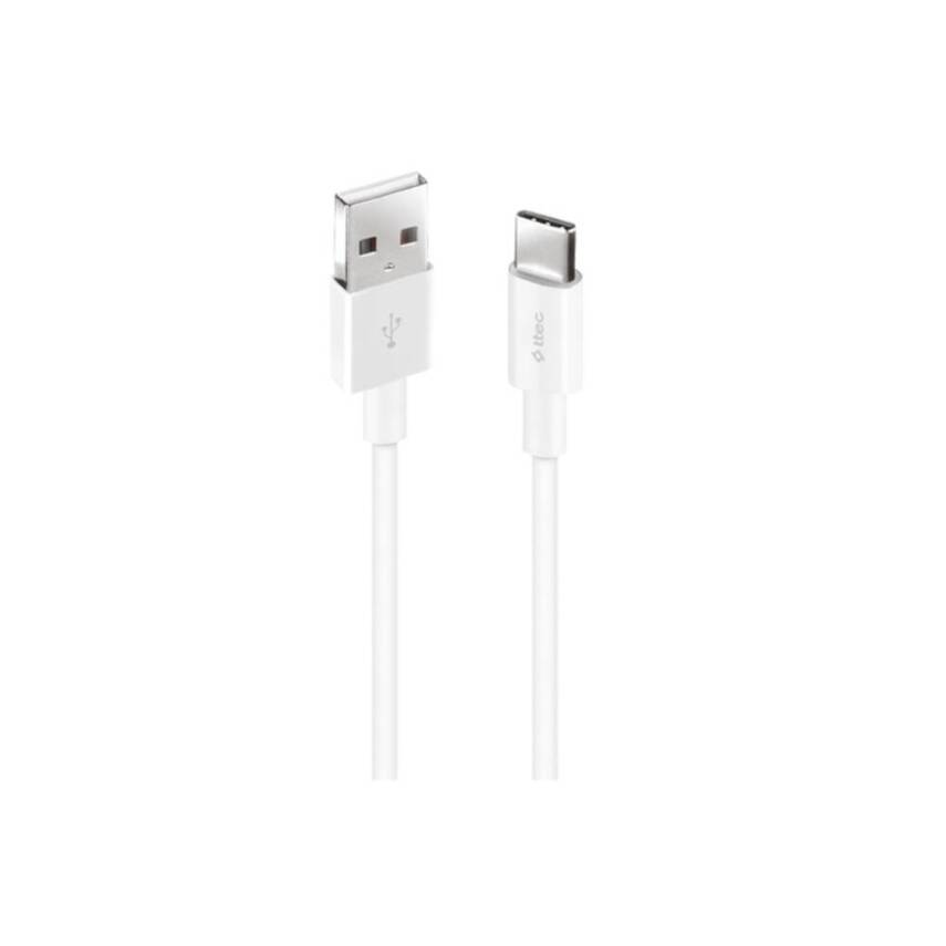 Ttec Şarj Kablosu, 1.2 m, USB-A - USB-C, Beyaz - 1