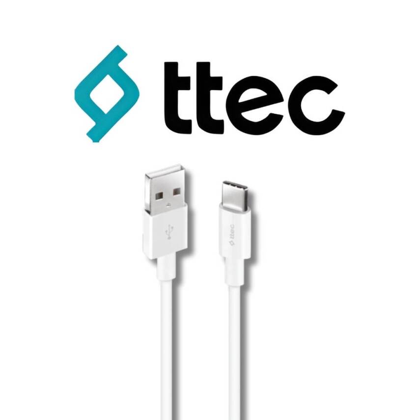 Ttec Şarj Kablosu, 1.2 m, USB-A - USB-C, Beyaz - 4