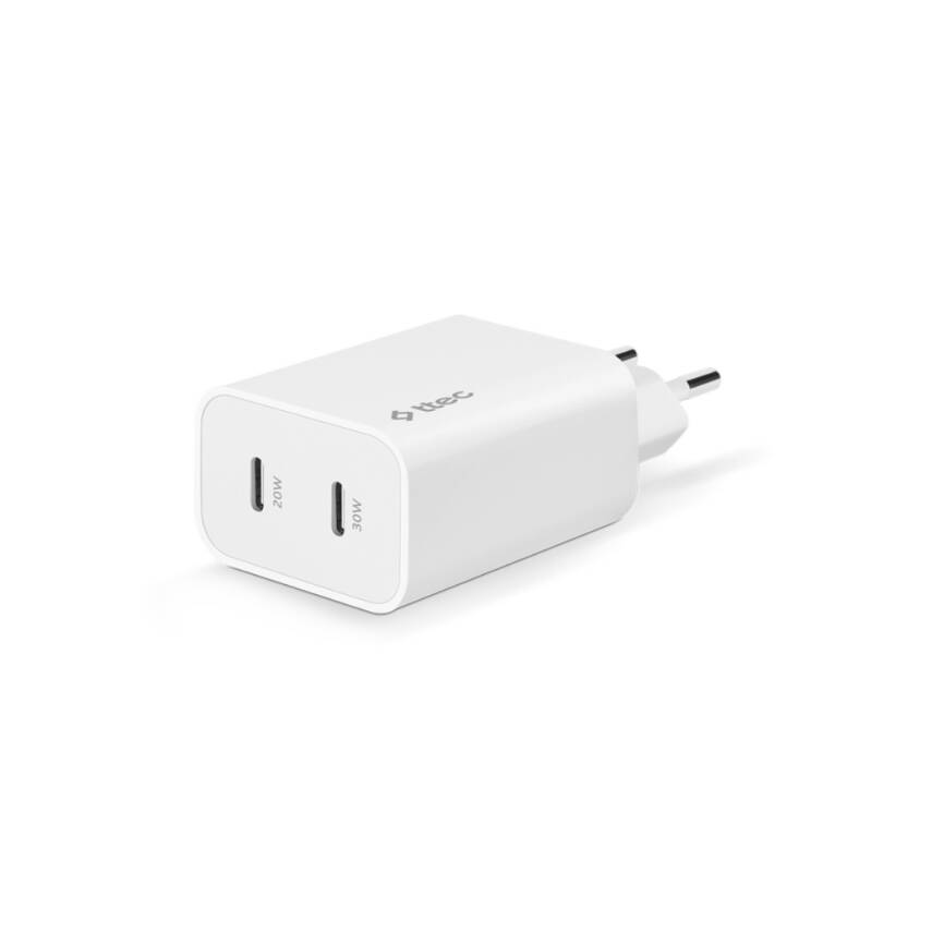 Ttec SmartCharger Duo Pro GaN Hızlı Şarj Aleti, USB-C + USB-C, 50W PD - 1