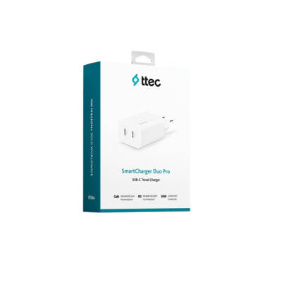 Ttec SmartCharger Duo Pro GaN Hızlı Şarj Aleti, USB-C + USB-C, 50W PD - 6