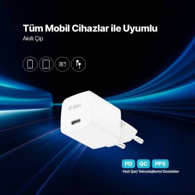 Ttec SmartCharger Hızlı Şarj Aleti + USB-C - Linghtning Kablo, Beyaz - 7