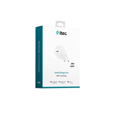 Ttec SmartCharger Seyahat Hızlı Şarj Aleti, GAN, 20 W, PD, Beyaz - 5