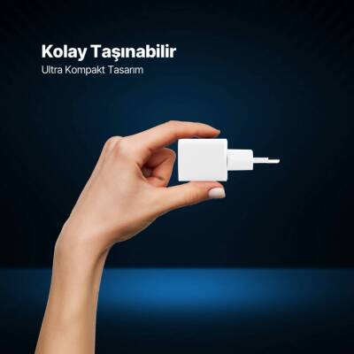 Ttec SmartCharger Seyahat Hızlı Şarj Aleti, GAN, 20 W, PD, Beyaz - 9