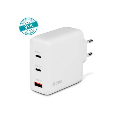 Ttec SmartCharger Trio GAN Hızlı Şarj Aleti, 2 USB-C+USB-A, 120W PD - 2
