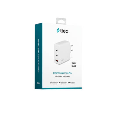Ttec SmartCharger Trio GAN Hızlı Şarj Aleti, 2 USB-C+USB-A, 120W PD - 6