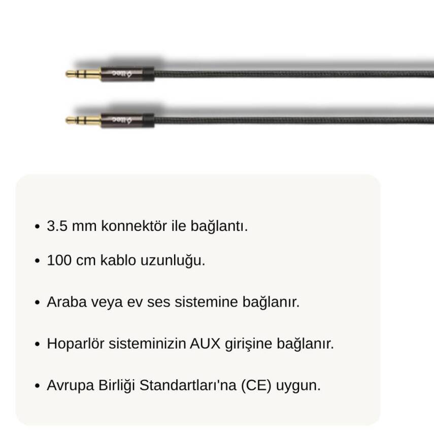 Ttec Stereo Premium Ses Kablosu, 1 m, 3.5 mm Konnektör, Siyah - 4