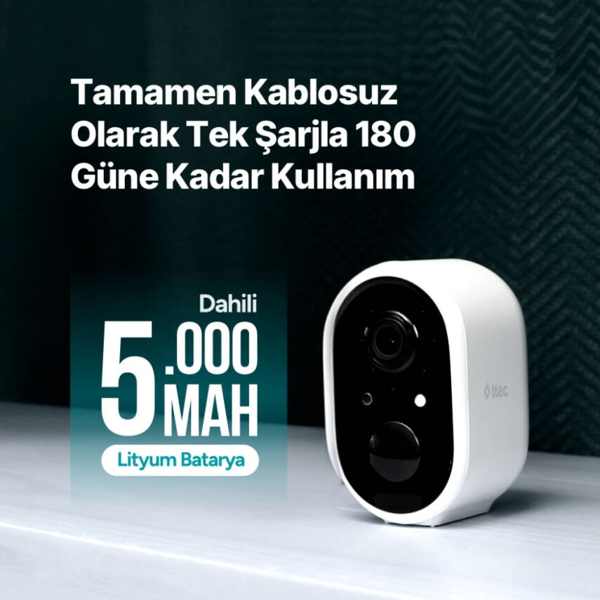 Ttec Wizi Pro W Akıllı Kamera, Full HD, Wi-Fi, Mekan Bataryalı, Beyaz - 9
