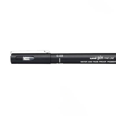 UNİ Pin 200 Teknik Çizim Kalemi, 0.03 mm Uç, Siyah, Dayanıklı Mürekkep - 2