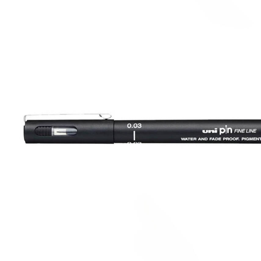 UNİ Pin 200 Teknik Çizim Kalemi, 0.03 mm Uç, Siyah, Dayanıklı Mürekkep - 2