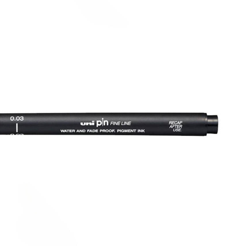 UNİ Pin 200 Teknik Çizim Kalemi, 0.03 mm Uç, Siyah, Dayanıklı Mürekkep - 3