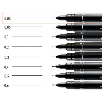 UNİ Pin 200 Teknik Çizim Kalemi, 0.03 mm Uç, Siyah, Dayanıklı Mürekkep - 5