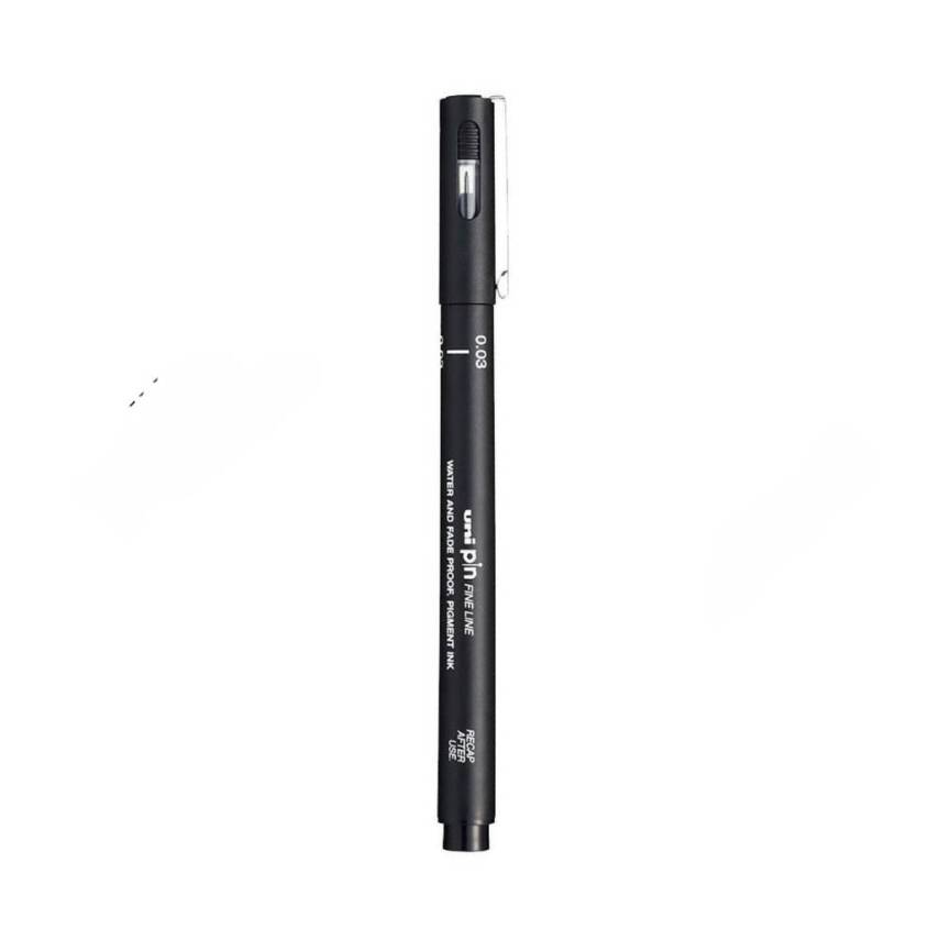 UNİ Pin 200 Teknik Çizim Kalemi, 0.03 mm Uç, Dayanıklı Mürekkep, Siyah - 1